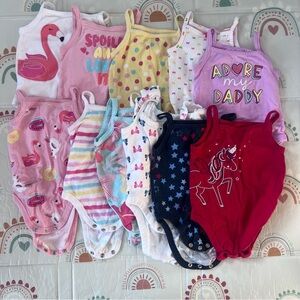Bundle of 11 one piece tank tops 3-6 months 100% cotton